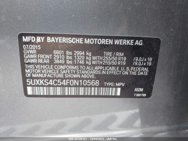 5UXKS4C54F0N10568 BMW X5 Xdrive35d
