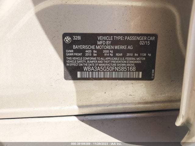 BMW 328I 2015 WBA3A5G50FNS85168 Image 9