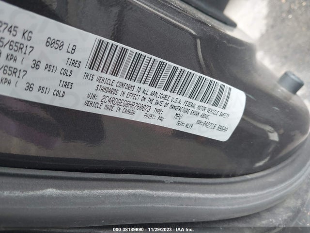 Dodge Grand Caravan Gt 2017 2C4RDGEG8HR760673 Image 9