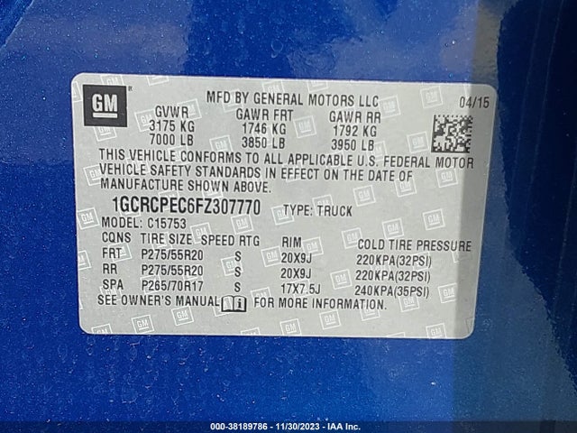 Chevrolet Silverado 1500 Ls 2015 1GCRCPEC6FZ307770 Image 9