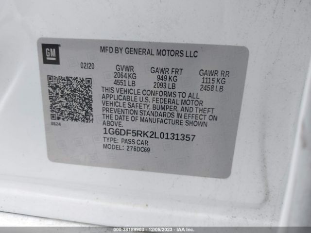 1G6DF5RK2L0131357 Cadillac Ct4 Premium Luxury
