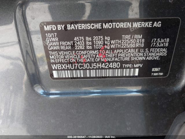 WBXHU7C30J5H42480 BMW X1 Sdrive28i