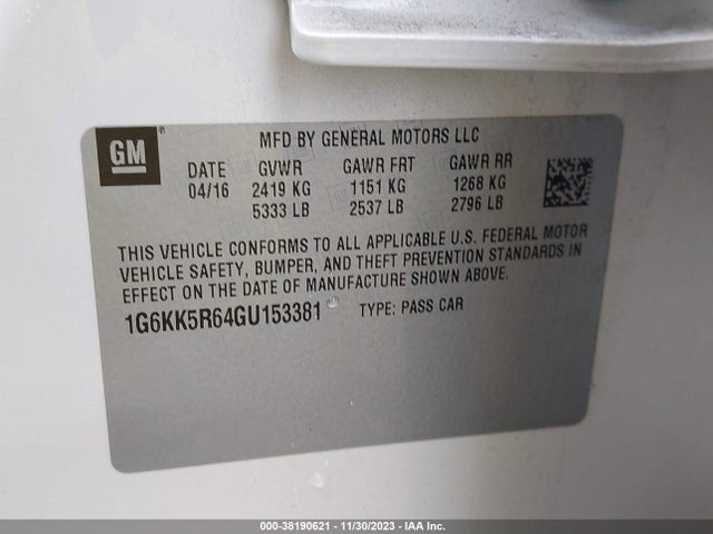 Cadillac Ct6 Platinum 2016 1G6KK5R64GU153381 Image 9