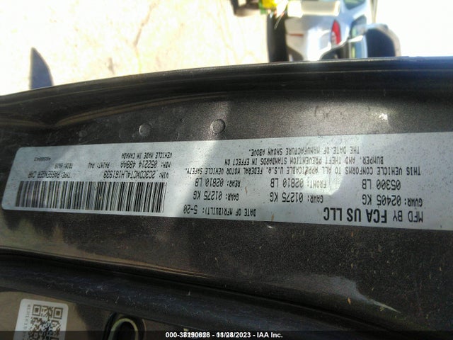 2020 DODGE CHARGER R/T RWD VIN: 2C3CDXCT4LH161939