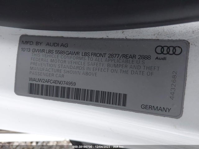 WAUW2AFC4EN074959 Audi S7 4.0t Prestige
