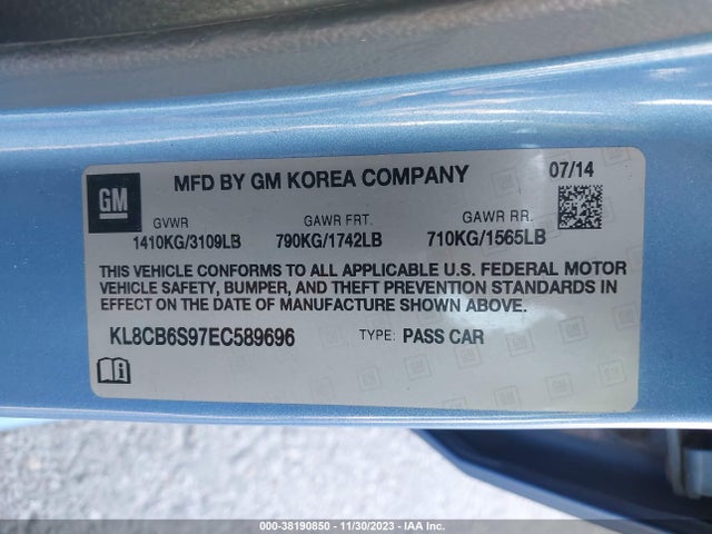 Chevrolet Spark Ls Auto 2014 KL8CB6S97EC589696 Image 9