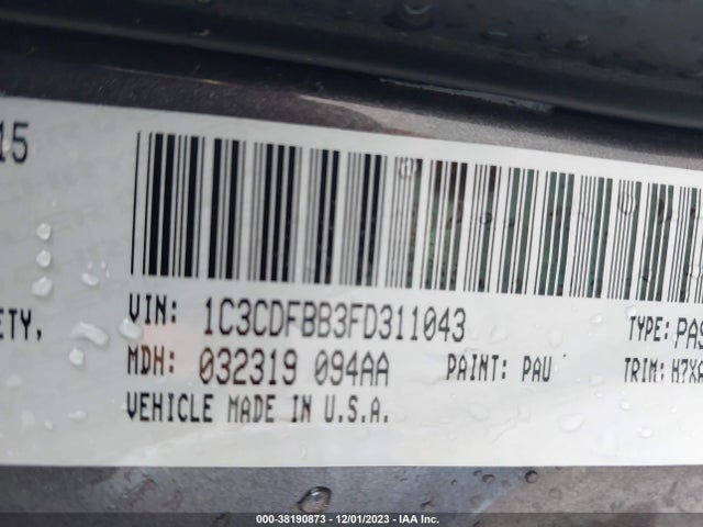 Dodge DART SXT 2015 1C3CDFBB3FD311043 Image 9