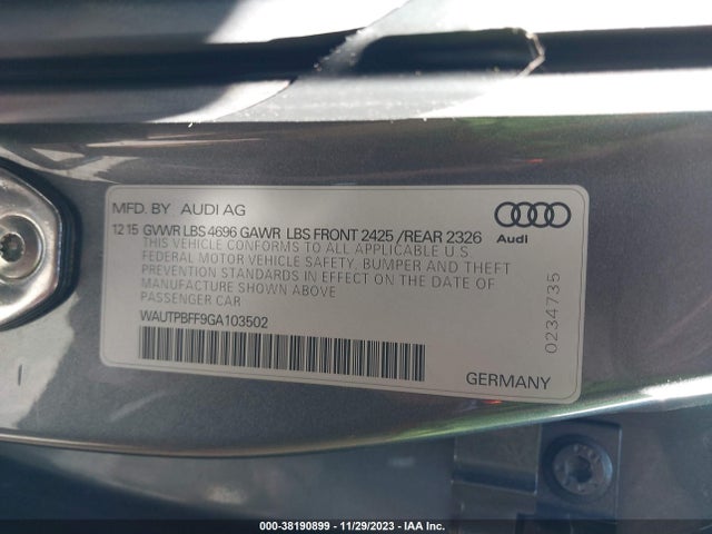 WAUTPBFF9GA103502 Audi A3 E-tron 1.4t Premium