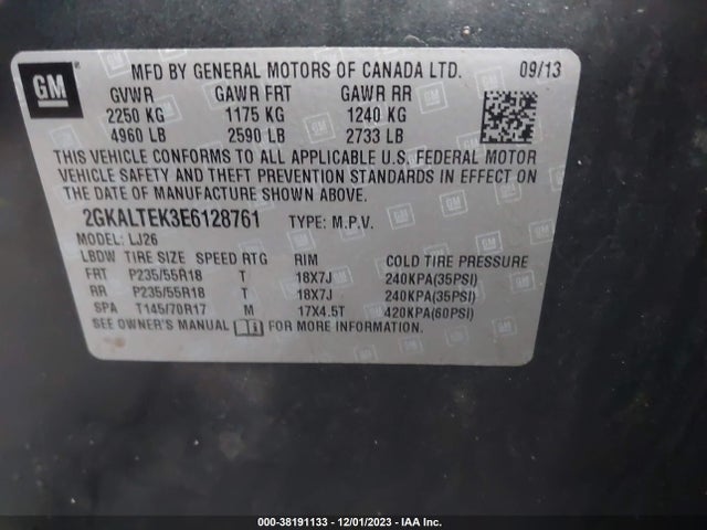 GMC Terrain Slt-2 2014 2GKALTEK3E6128761 Image 9