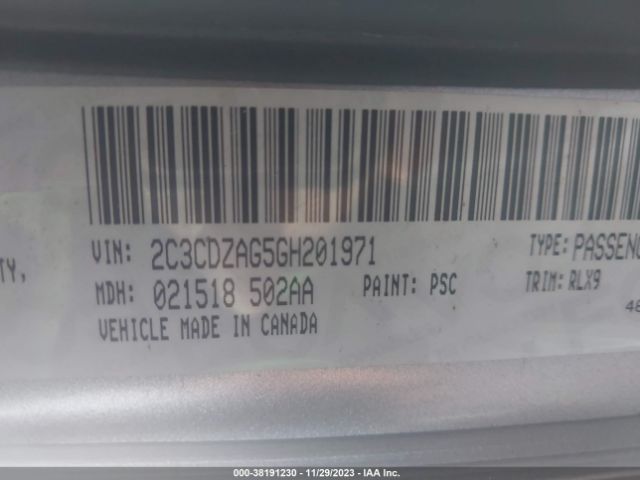 2C3CDZAG5GH201971 Dodge Challenger Sxt Plus