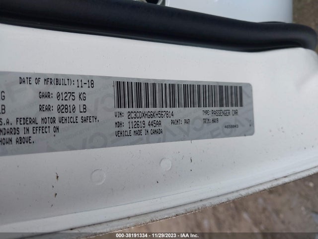 Dodge Charger Gt Rwd 2019 2C3CDXHG6KH567814 Image 9