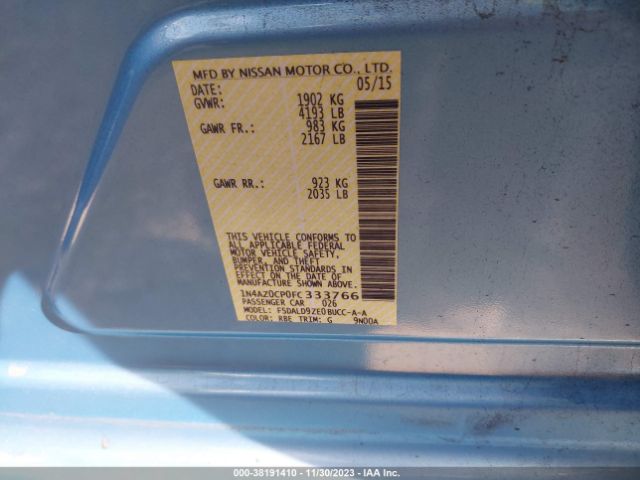 1N4AZ0CP0FC333766 Nissan Leaf S/sv/sl