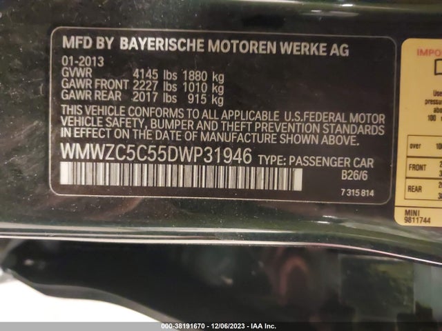 2013 MINI COUNTRYMAN WMWZC5C55DWP31946 Photo 8