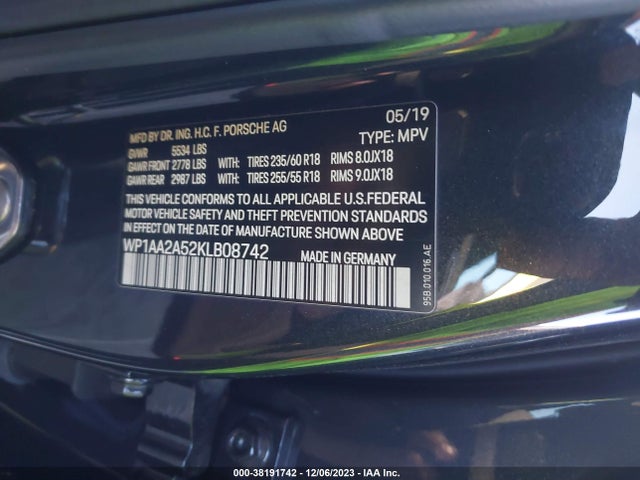 2019 PORSCHE MACAN WP1AA2A52KLB08742 Photo 8