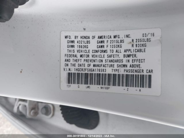 1HGCR2F5XGA176593 Honda Accord Sport