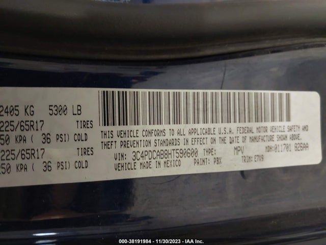 Dodge JOURNEY SE 2017 3C4PDCAB8HT590600 Image 9