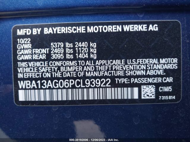 WBA13AG06PCL93922 BMW 530e