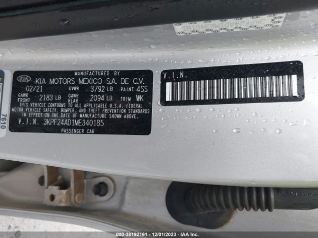 3KPF24AD1ME340185 KIA Forte Lxs