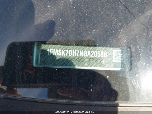 2022 FORD EXPLORER XLT VIN: 1FMSK7DH7NGA20588