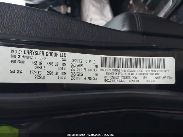 Dodge DURANGO LIMITED 2014 1C4SDJDT1EC383105 Image 9