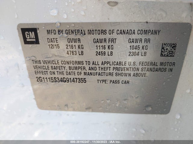 Chevrolet Impala 2lt 2016 2G1115S34G9147355 Image 9
