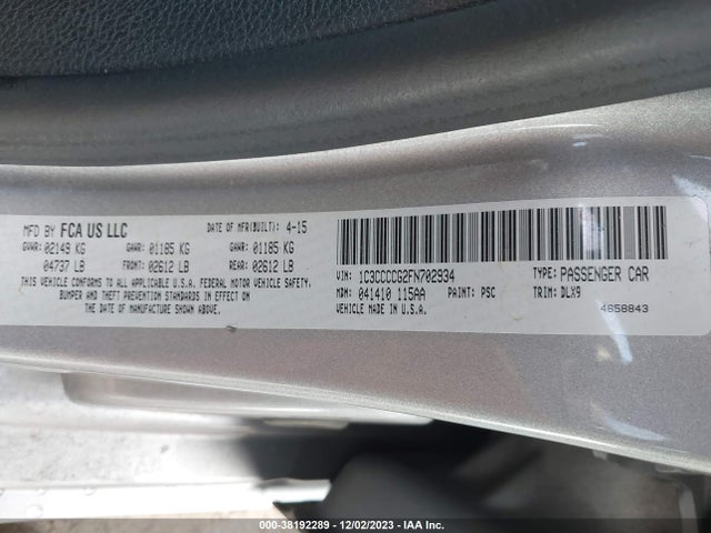 1C3CCCCG2FN702934 Chrysler 200 C