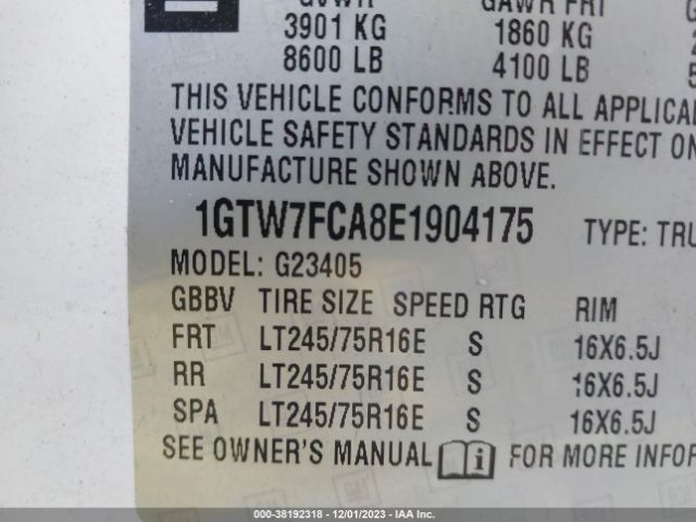 1GTW7FCA8E1904175 GMC Savana 2500 Work Van