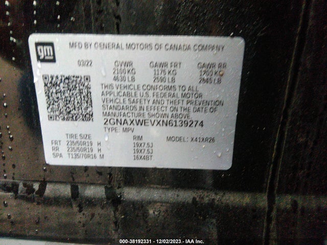 Chevrolet Equinox Awd Rs 2022 2GNAXWEVXN6139274 Image 9