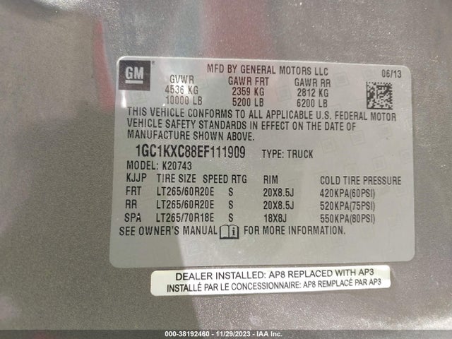Chevrolet Silverado 2500hd Lt 2014 1GC1KXC88EF111909 Image 9