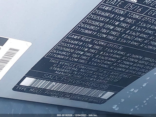 2017 JAGUAR F-PACE SADCP2BV6HA060386 Photo 8