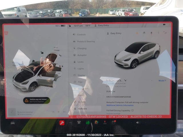 2021 TESLA MODEL Y LONG RANGE DUAL MOTOR ALL-WHEEL DRIVE VIN: 5YJYGDEE4MF209145