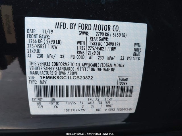 Ford gtdi 2020 1FM5K8GC1LGB29872 Image 23