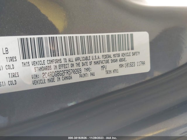 Dodge Grand Caravan Avp/se 2015 2C4RDGBG2FR570269 Image 9