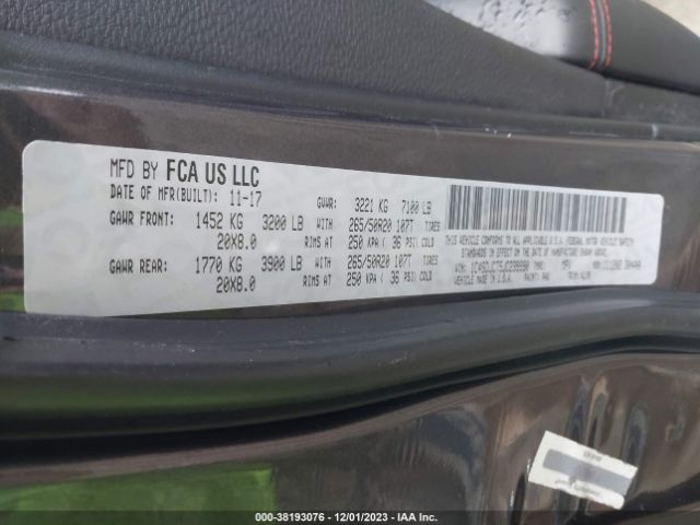 1C4SDJCT5JC239990 Dodge Durango R/t Awd
