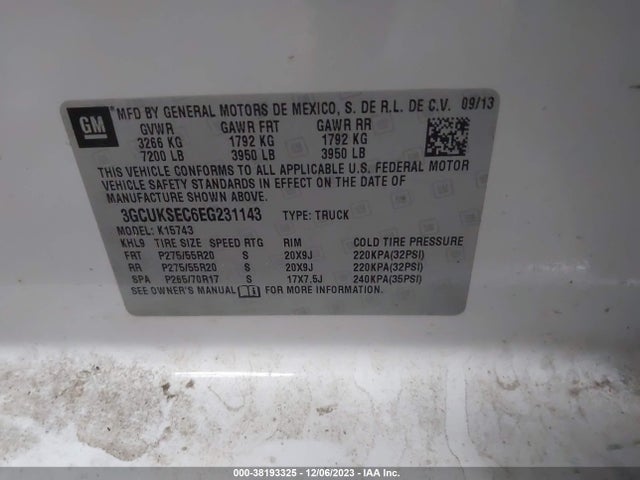 Chevrolet Silverado 1500 2lz 2014 3GCUKSEC6EG231143 Image 9