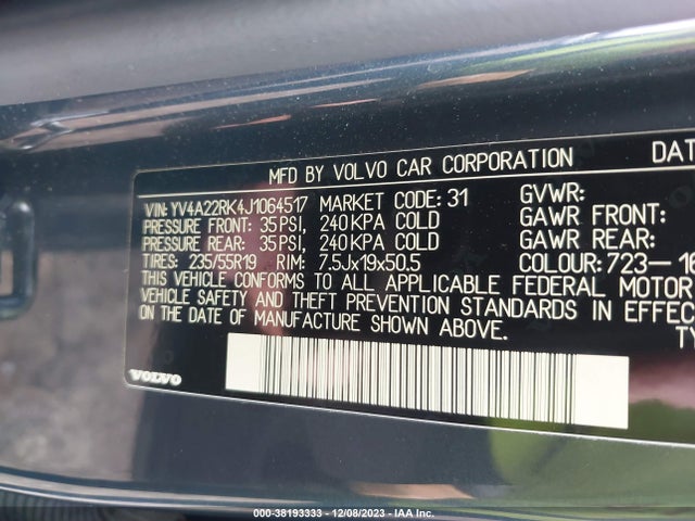 YV4A22RK4J1064517 Volvo Xc60 T6 Momentum