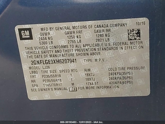 Chevrolet Equinox Premier 2017 2GNFLGE3XH6207941 Image 9
