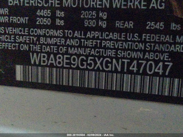 2016 BMW 328I VIN: WBA8E9G5XGNT47047