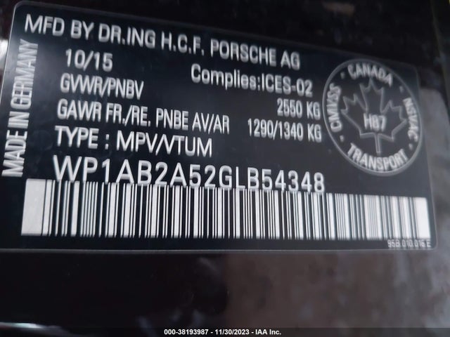 2016 PORSCHE MACAN WP1AB2A52GLB54348 Photo 8