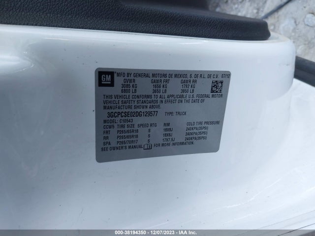 2013 CHEVROLET SILVERADO 1500 LT VIN: 3GCPCSE02DG129577