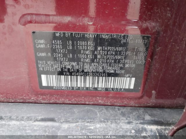 4S4BRCLC2E3262965 Subaru Outback 2.5i Limited