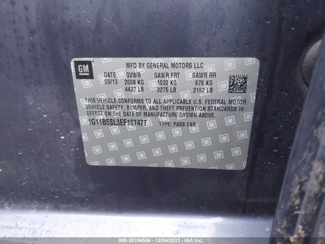 Chevrolet Malibu 1ls 2014 1G11B5SL3EF107477 Image 9