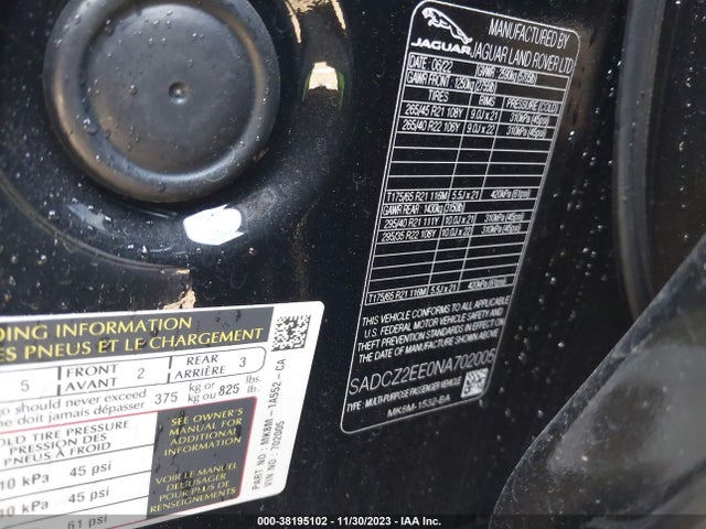 2022 JAGUAR F-PACE SADCZ2EE0NA702005 Photo 8