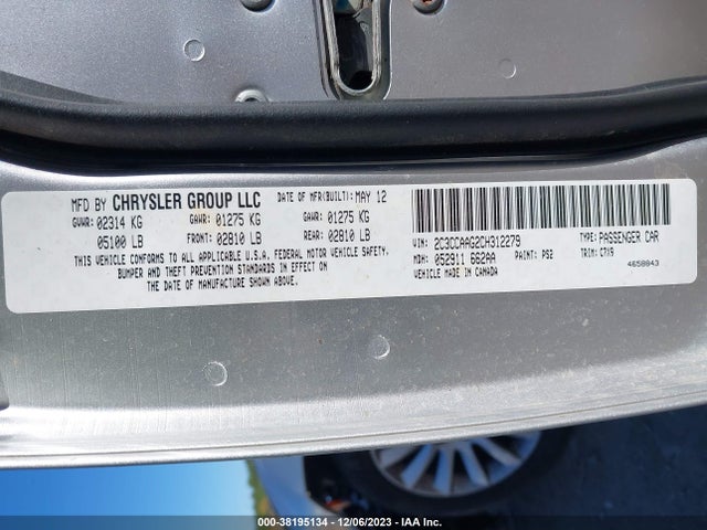 Aukcja sprzedaży 2012 Chrysler 300, vin: 2C3CCAAG2CH312279, numer aukcji: 38195134