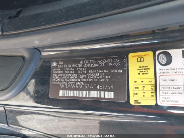 2010 BMW 3 SERIES 328I VIN: WBAWR3C57AP461954