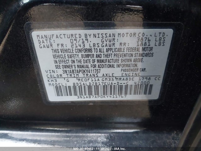 Nissan SENTRA SV 2019 3N1AB7AP0KY411767 Image 24