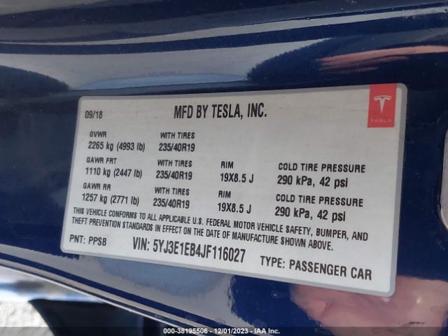 2018 TESLA MODEL 3 5YJ3E1EB4JF116027 Photo 8