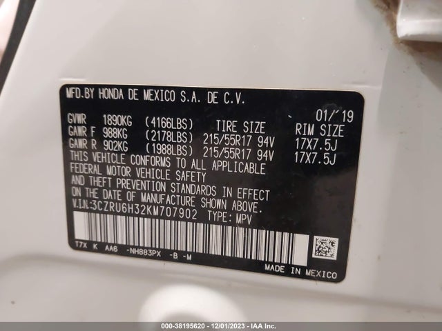 Honda HR-V LX 2019 3CZRU6H32KM707902 Image 9