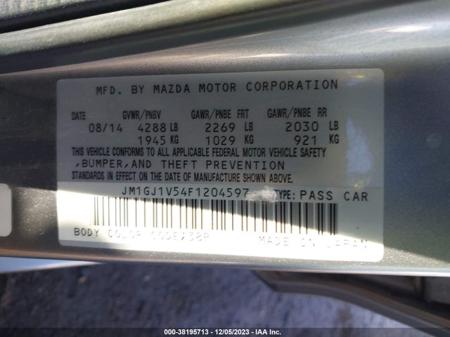 JM1GJ1V54F1204597 Mazda Mazda6 I Touring