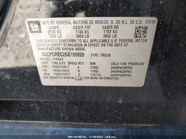 Chevrolet Silverado 1500 1lt 2016 3GCPCREC2GG190029 Image 9